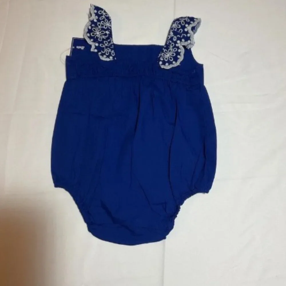 Gymboree Girls 6-9 Months Blue Belle Romper NWT Sleeveless Easter Spring Cotton
